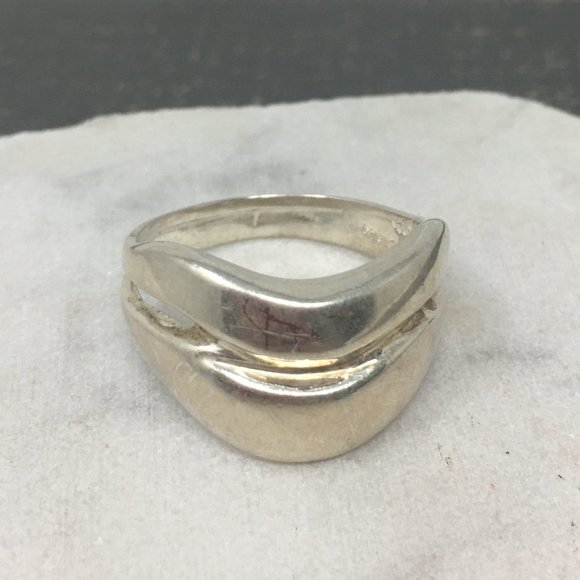 Artisan Jewelry - Sterling Silver Two Band Wave Ring